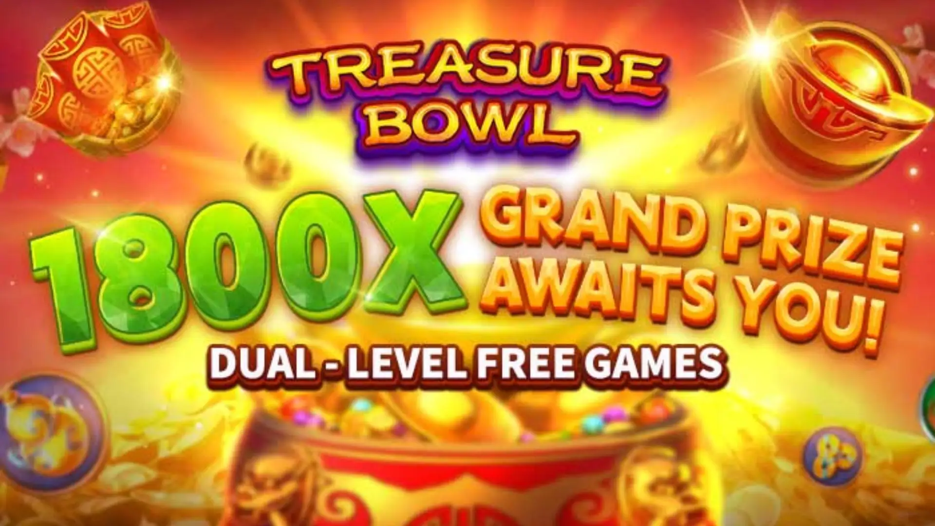 Multiplicadores Treasure Bowl viagempg - 7777x Máximo com Tigela Dourada